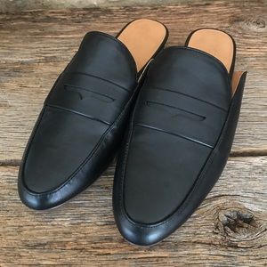 J Crew Black Loafer Mules- Size 9